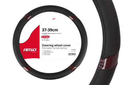 Accesorii Autoturisme - Husa volan negru + carbon maro SWC-19-M (37-39cm)