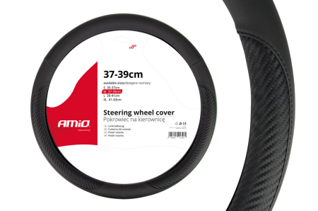 Accesorii Autoturisme - Husa volan negru + carbon SWC-17-M (37-39cm)