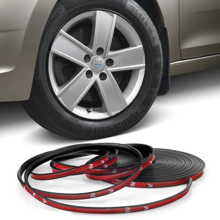 Accesorii Roti - Inele de protectie si decor jante, adezive, din plastic flexibil - NEGRU