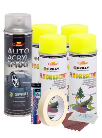 Vopsele Auto - Kit complet reparatie si vopsire jante culoare Galben Fluorescent, V4