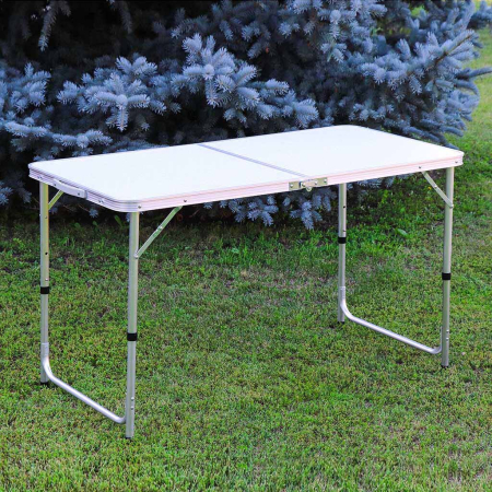 Accesorii Calatorie - Masa Pliabila din aluminiu cu blat MDF pentru picnic, dimensiune 120 x 60 cm