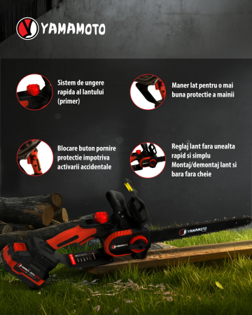 Mini drujba 12" pe acumulator cu 1 acumulator 20V/ 4Ah si incarcator YAMAMOTO YBS-124, 6200 rot/min, Brushless [3]