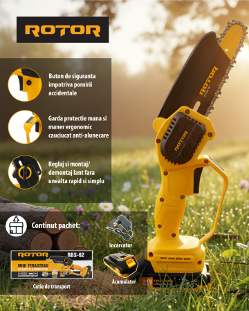 Mini drujbă 6" RBS-62 ROTOR, 1 acumulator 21V/2Ah, 1 x incarcator [4]