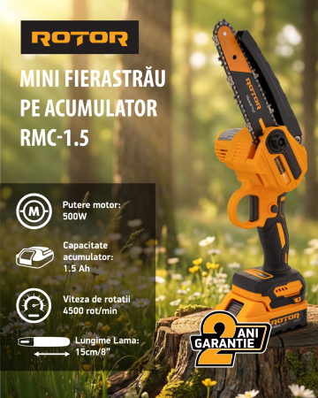 Mini Drujbe - Mini fierăstrău pe acumulator RMC-1.5 ROTOR 4500 rot/min 1 x Acumulator 21V 1.5Ah