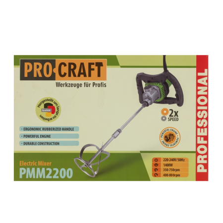 Mixer pentru mortar 1400 W, 800 rot/min, PMM2200 PROCRAFT [2]