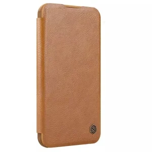 Nillkin Carcasă pentru iPhone 16 - Husă din piele Nillkin Qin Prop - Maro [1]