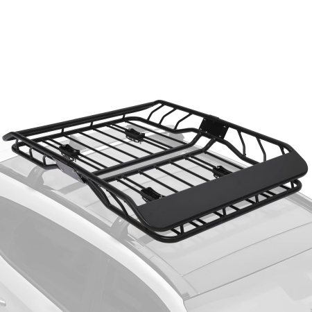 Bare Transversale - Portbagaj metalic pentru plafon de tip "ROOF RACK", dimensiune 127 x 100cm, culoare neagra, cu bare transversale incluse