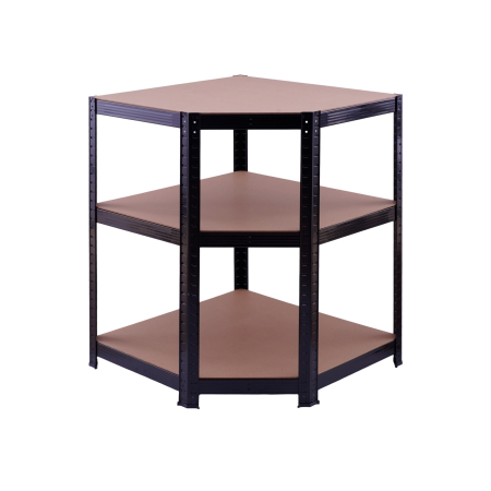 Raft de colț negru 70x45x150 cm pentru depozitare ROTOR [4]