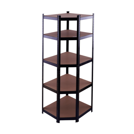 Scule de mana, Consumabile si Depozitare  - Raft de colț negru 70x45x150 cm pentru depozitare ROTOR