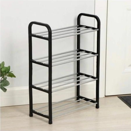 Depozitare - Raft Elegant pentru depozitare Pantofi sau Pantaloni, cu traverse metalice, 4 nivele, dimensiuni 58 x 42 x 18 cm