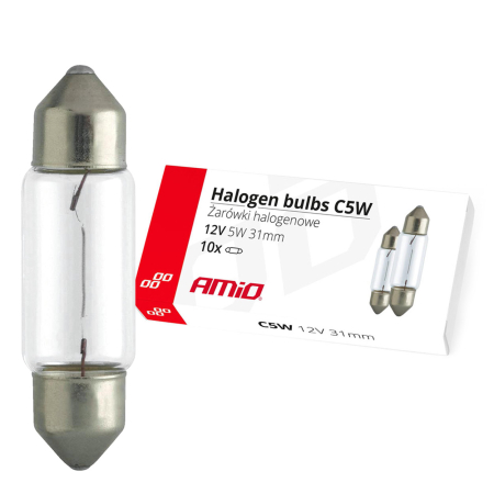 Becuri Halogen - Set 10 becuri cu halogen C5W Festoon, 31mm, 12V
