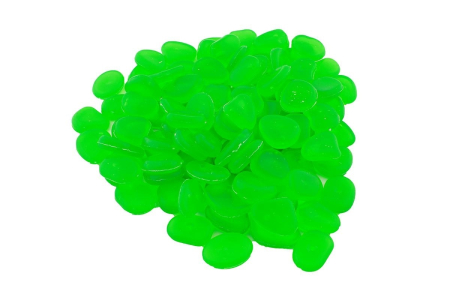 Decoratiuni Interioare - Set 100 pietre decorative fluorescente, culoare Verde, AVX-AG653B