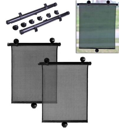 Parasolare si Jaluzele - Set 2 buc. jaluzele auto retractabile, latime 40cm, culoare Neagra