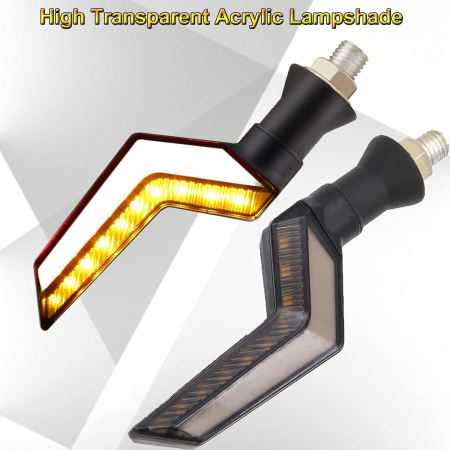 Accesorii Moto - Set 2 lampi Semnalizare Moto, model BUMERANG, cu 2 functii, pozitie si semnalizare, tensiune 12V