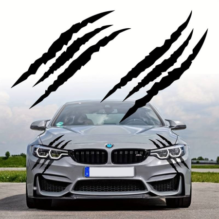 Stickere Auto Tuning - Set 2 stickere autoadezive Tuning, model "Monster Scratches", dimensiune 37 x 9 cm, culoare Negru