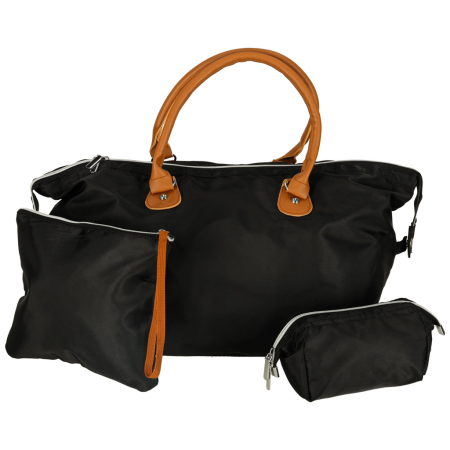 Accesorii Calatorie - Set 3 piese, geanta de calatorie multifunctionala pentru carucior, set culoare negra, pentru mamici