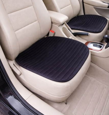 Set 3 piese, protectii scaune si bancheta auto, universale, confortabile, din material textil, culoare Neagra [2]