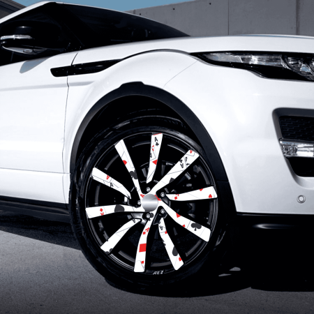 Folii Colantare Jante - Set 4 Folii Imprimate Outdoor cu EcoSolvent, autoadezive, pentru decorarea jantelor auto, dimetru 60 cm, model FJT-01