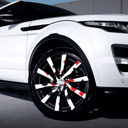 Folii Colantare Jante - Set 4 Folii Imprimate Outdoor cu EcoSolvent, autoadezive, pentru decorarea jantelor auto, dimetru 60 cm, model FJT-02