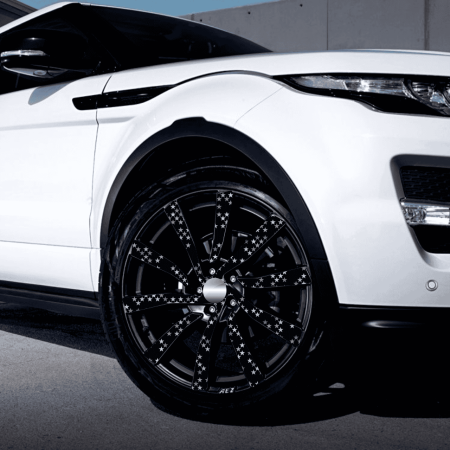 Folii Colantare Jante - Set 4 Folii Imprimate Outdoor cu EcoSolvent, autoadezive, pentru decorarea jantelor auto, dimetru 60 cm, model FJT-06