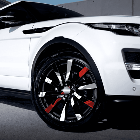 Folii Colantare Jante - Set 4 Folii Imprimate Outdoor cu EcoSolvent, autoadezive, pentru decorarea jantelor auto, dimetru 60 cm, model FJT-17