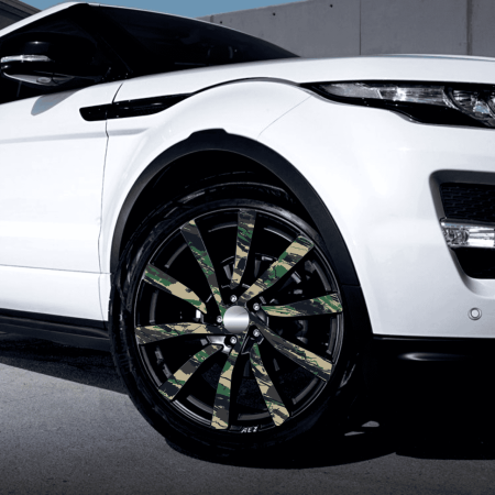 Folii Colantare Jante - Set 4 Folii Imprimate Outdoor cu EcoSolvent, autoadezive, pentru decorarea jantelor auto, dimetru 60 cm, model FJT-19