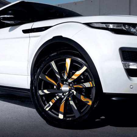 Folii Colantare Jante - Set 4 Folii Imprimate Outdoor cu EcoSolvent, autoadezive, pentru decorarea jantelor auto, dimetru 60 cm, model FJT-21