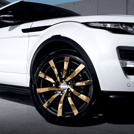 Folii Colantare Jante - Set 4 Folii Imprimate Outdoor cu EcoSolvent, autoadezive, pentru decorarea jantelor auto, dimetru 60 cm, model FJT-28