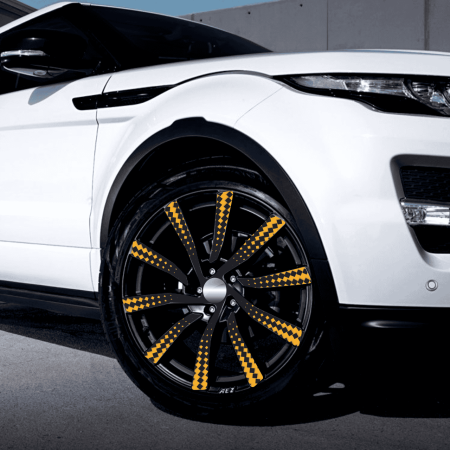 Folii Colantare Jante - Set 4 Folii Imprimate Outdoor cu EcoSolvent, autoadezive, pentru decorarea jantelor auto, dimetru 60 cm, model FJT-40