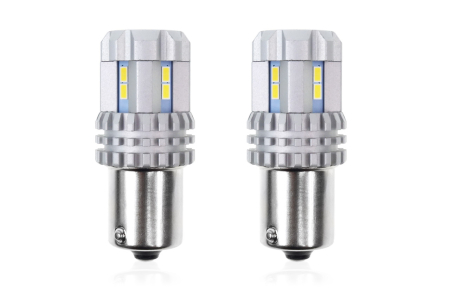 Iluminat Auto - Set becuri auto cu LED CANBUS compatibil P21 R5W/R10W 22 SMD Alb 12V/24V, destinat competitiilor auto sau off-road