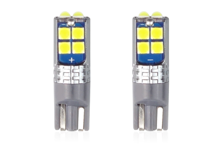 Iluminat Auto - Set becuri auto cu LED CANBUS compatibil T10 W5W 10 SMD Alb 12/24V, destinat competitiilor auto sau off-road