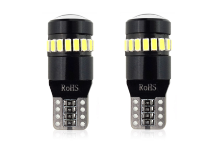Iluminat Auto - Set becuri auto cu LED CANBUS compatibil T10 W5W 19 SMD Alb 12V, destinat competitiilor auto sau off-road