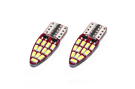 Iluminat Auto - Set becuri auto cu LED CANBUS compatibil T10e W5W 24 SMD Alb 12V, destinat competitiilor auto sau off-road