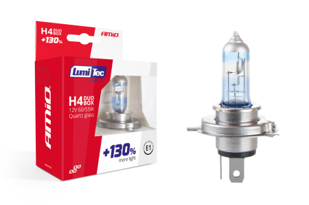 Becuri Halogen - Set becuri cu halogen H4 12V 60 / 55W LumiTec LIMITED + 130% DUO BOX