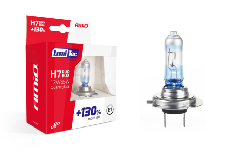 Becuri Halogen - Set becuri cu halogen H7 12V 55W LumiTec LIMITED + 130% DUO BOX