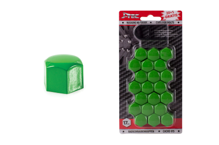 Accesorii Roti - Set capace prezoane 17 mm, culoare Verde