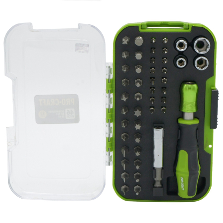 Scule de mana, Consumabile si Depozitare  - Set de biți PROCRAFT (46 piese) SS-46
