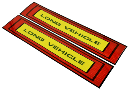Accesorii Camioane si Remorci - Set sticker reflectorizant pentru camion " LONG VEHICLE " 50 x 10cm