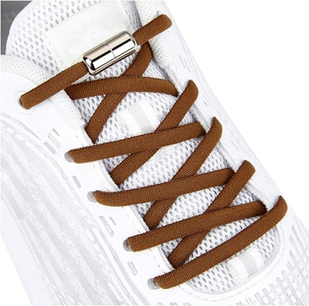 Accesorii Vestimentare - Sireturi elastice SMART pentru incaltaminte cu clema metalica, culoare maro