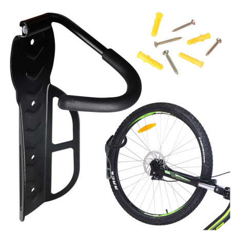 Accesorii Biciclete - Suport pentru bicicleta cu prindere pe perete, rabatabil, metalic, culoare Neagra