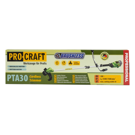 Trimmer pentru tuns iarba pe acumulator PROCRAFT PTA30 5500 - 7500 rpm NU contine acumulator si incarcator [2]