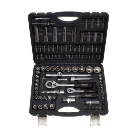 Scule de mana, Consumabile si Depozitare  - Trusa chei tubulare Procraft WS108, 108 piese, Chei Capete Surubelnita Crom Vanadium