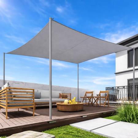 Umbrare de gradina - Umbrar de gradina dreptiunghiular, impermeabil, culoare Gri, dimensiune 4 x 3 m