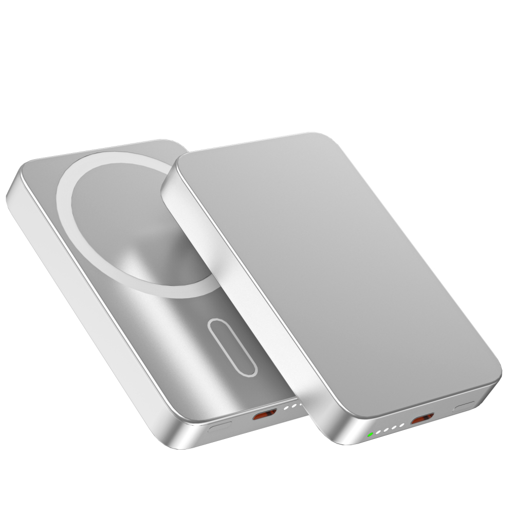 Baterie externă 5000mAh Incarcare Wireless 15W | Aluminiu Light Gray [1]