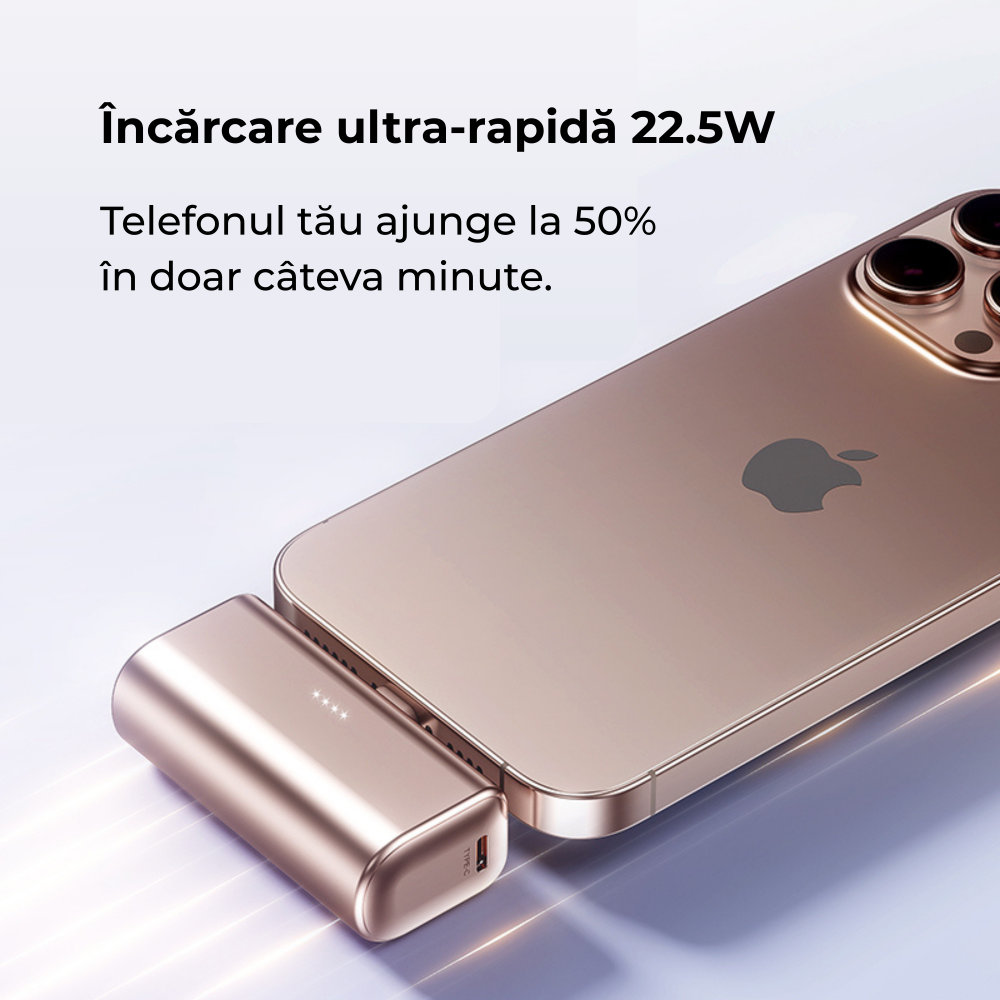 Baterie externa 5000mAh USB-C 18W | Gold [3]