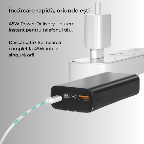 Baterie externa 10000mAh 45W | Negru [1]