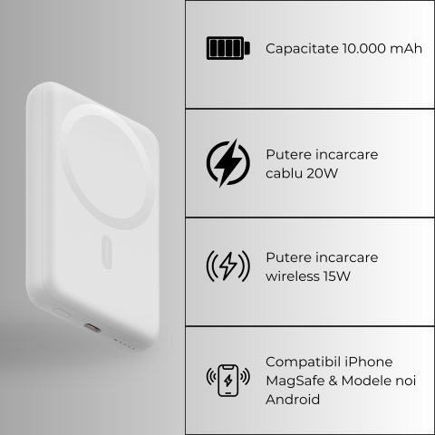 Baterie externă MagSafe 10000mAh 15W | Negru [1]