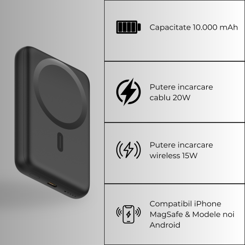 Baterie externă MagSafe 10000mAh 15W | Negru [1]