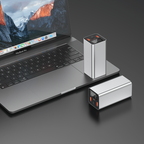 Baterie externa 20000mAh 65W laptop | USB-C & USB-A Negru [2]