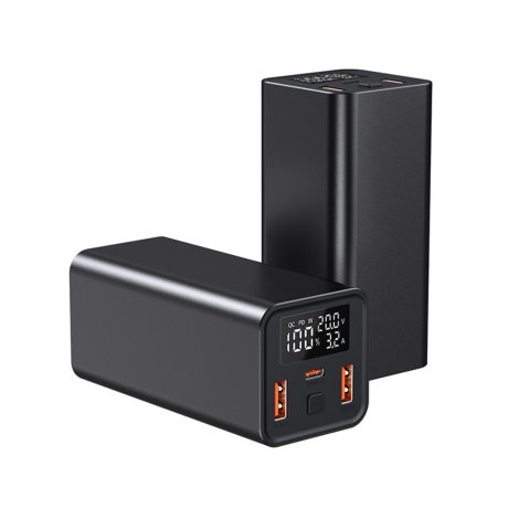 Baterii externe - Baterie externa 20000mAh 65W laptop | USB-C & USB-A Negru